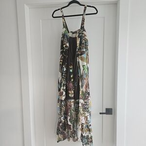 Minkas Bohemian Tropical Print Maxi Dress